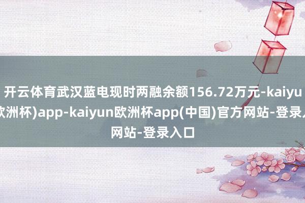 开云体育武汉蓝电现时两融余额156.72万元-kaiyun(欧洲杯)app-kaiyun欧洲杯app(中国)官方网站-登录入口