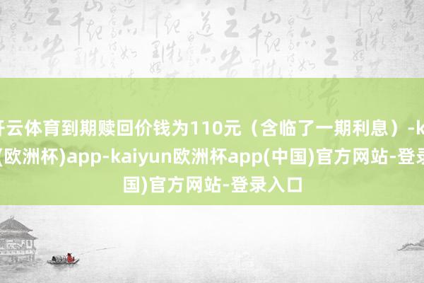 开云体育到期赎回价钱为110元（含临了一期利息）-kaiyun(欧洲杯)app-kaiyun欧洲杯app(中国)官方网站-登录入口