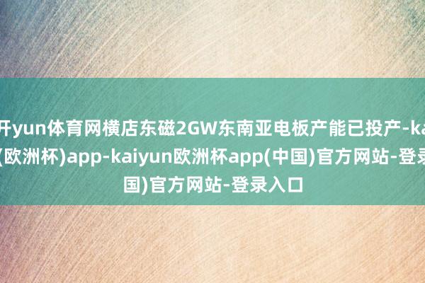 开yun体育网横店东磁2GW东南亚电板产能已投产-kaiyun(欧洲杯)app-kaiyun欧洲杯app(中国)官方网站-登录入口