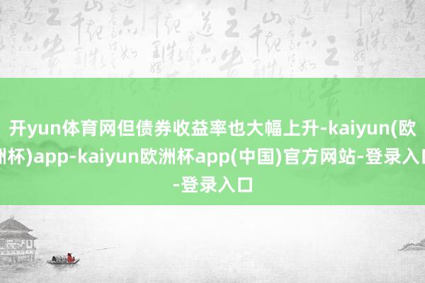 开yun体育网但债券收益率也大幅上升-kaiyun(欧洲杯)app-kaiyun欧洲杯app(中国)官方网站-登录入口