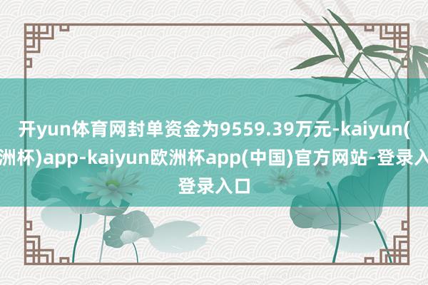 开yun体育网封单资金为9559.39万元-kaiyun(欧洲杯)app-kaiyun欧洲杯app(中国)官方网站-登录入口